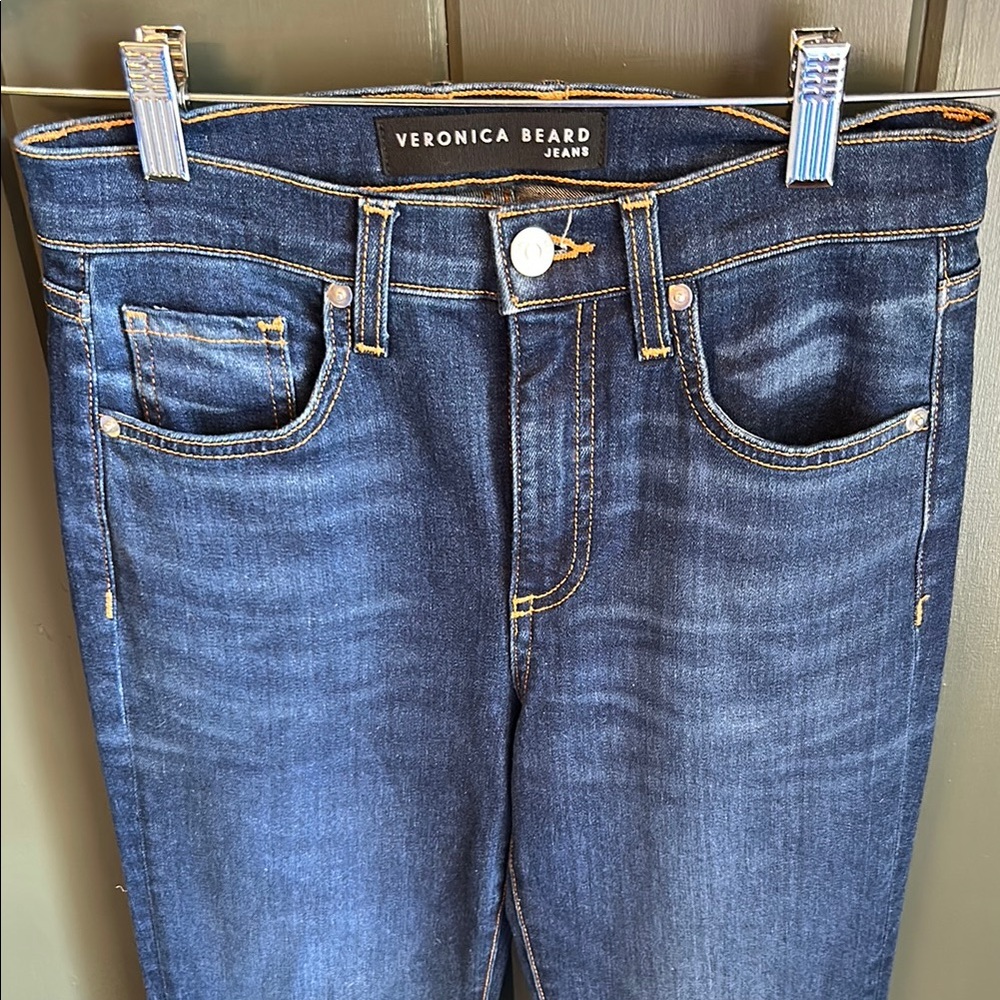 EUC Veronica Beard Blue Flare Wide Leg Jeans 26 - Picture 5 of 7